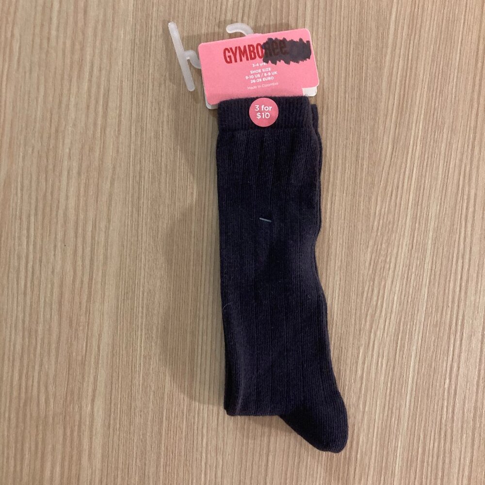Gymboree Black Knee Socks Shoe Size 9-10 Girls 3-4 Years Cotton Blend NWOT